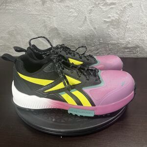Reebok Womens Sz 8.5W Work Lavante Trail 2 Composite Toe Pink Yellow Teal Shoes